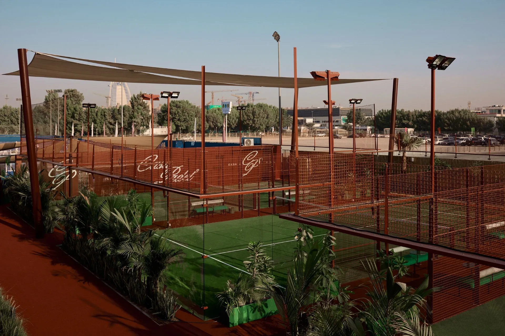 Padel courts with Burj Al Arab view